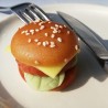 Trompe-l'œil hamburger sucré plateau de fromage