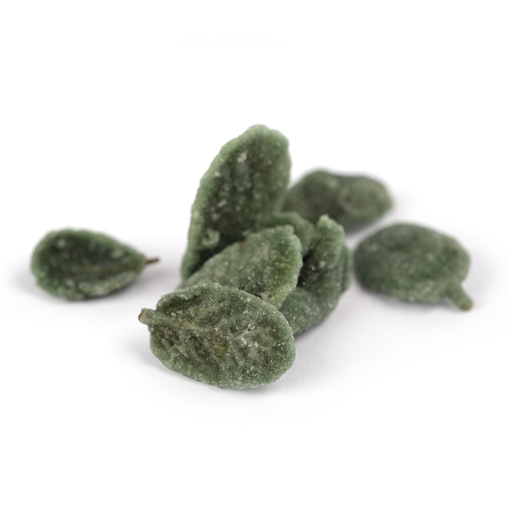 Feuilles de menthe cristallisées