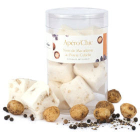 Guimauves apéritives : noix de Macadamia au poivre de Cubèbe